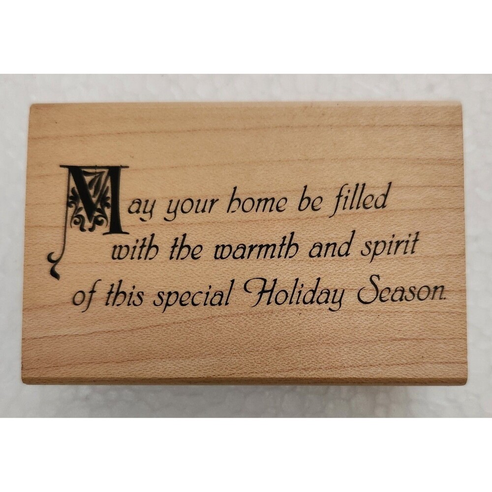 Hampton Art Holiday Rubber Stamp Vintage 1997 Christmas Message Craft Unused